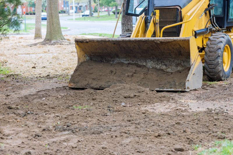 Yard grading in progress